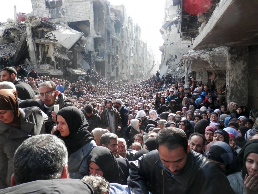 syrie camp de refugis distribution de nourriture
